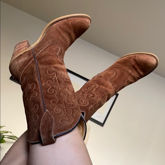 Laredo Shoes - Vintage Laredo Cowboy Suede Boots Womens